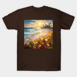 Floral dunes and the beach house 2 T-Shirt